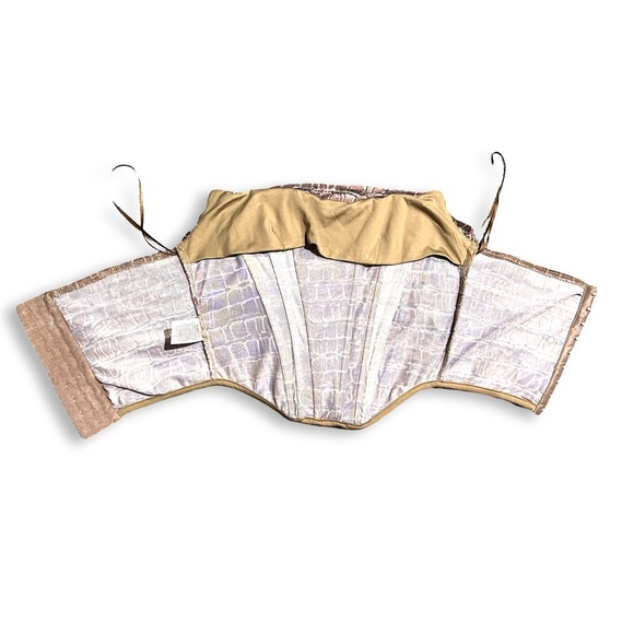 [ TIC TOC ] Brown Snake Print Bustier Crop Corset : med : Like New - Picture 3 of 5